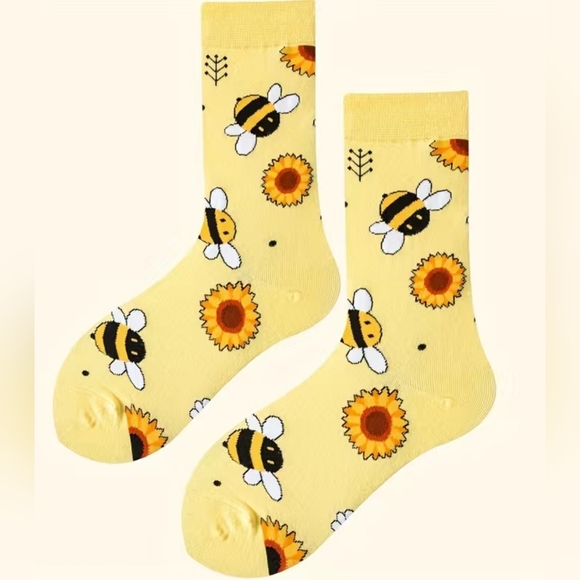 Choose 1: Black or Yellow Bee Socks - Picture 2 of 2